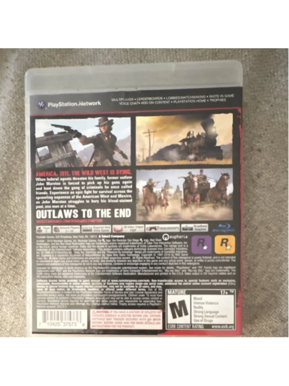 Rockstar Games Red Dead Redemption PS3 Multiplayer NTSC-U/C 2010 M Western